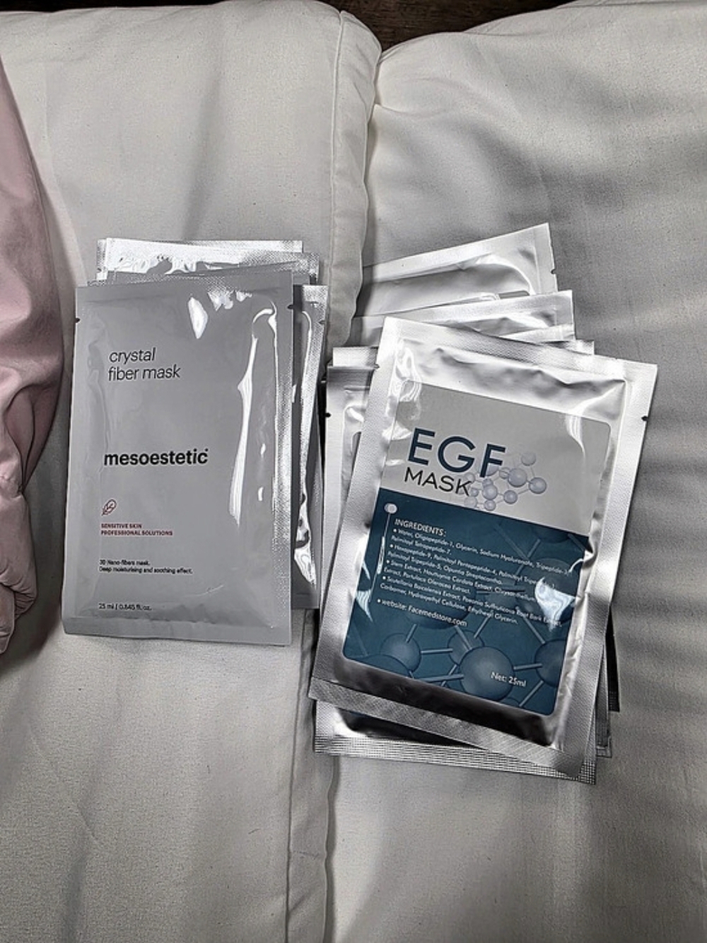 mesoestetic Crystal Fiber Mask and EGF Mask assortment Facial Mask Skincare